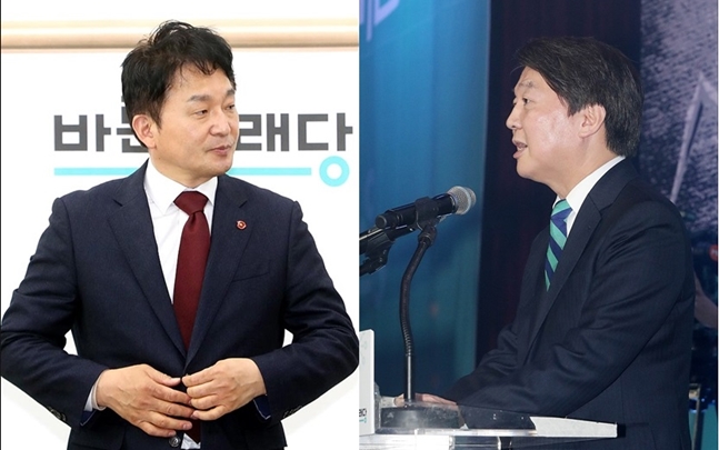 바른미래당이 6.13 지방선거를 앞두고 고심이 깊어지고 있다. 당내 유력 후보인 안철수 전 국민의당 대표와 원희룡 제주지사의 거취 문제가 불투명해지고 있다. (왼쪽부터)원희룡<br />
제주지사, 안철수 전 국민의당 대표.(자료사진)ⓒ데일리안 박항구·홍금표 기자