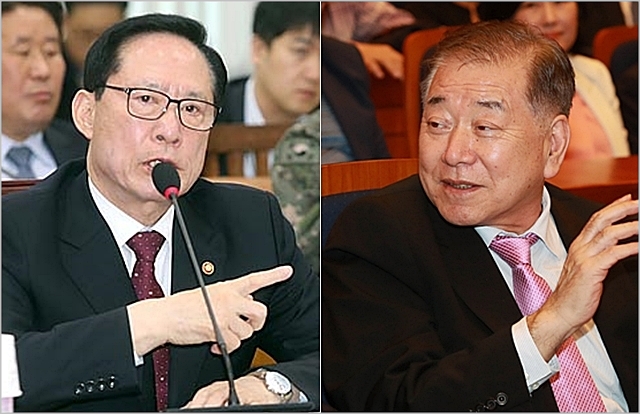 송명무 국방부장관(왼쪽), 문정인 대통령 외교안보 특보 ⓒ데일리안