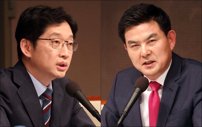 6.13 지방선거에서 경남도지사에 도전한 김경수 더불어민주당 후보와 김태호 자유한국당 후보(자료사진)ⓒ데일리안 박항구 기자