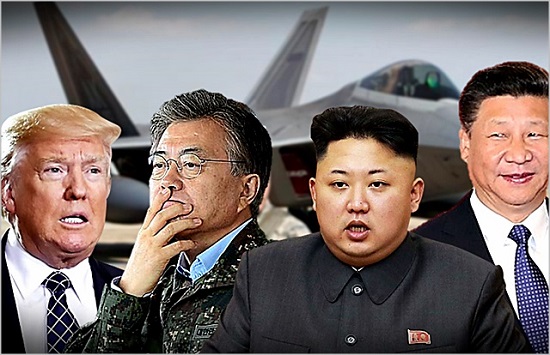 남북미중 정상들. 왼쪽부터 트럼프 미국 대통령, 문재인 대통령, 김정은 북한 국무위원장, 시진핑 중국국가 주석 ⓒ데일리안
