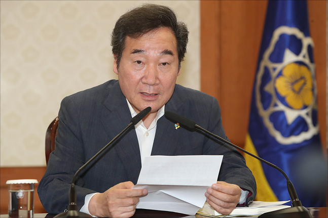 이낙연 국무총리가 7월 22일 서울 세종대로 정부서울청사에서 열린 국제개발협력위원회 전체회의에서 모두발언을 하고 있다. ⓒ데일리안 홍금표 기자