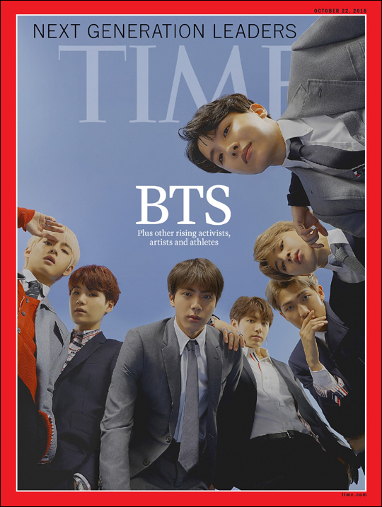 보이그룹 방탄소년단(BTS)을 표지모델로 내세운 미국 시사주간지 타임의 아시아판 예약 판매분이 매진됐다. ⓒ빅히트