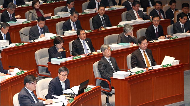 김동연 전 경제부총리 겸 기획재정부 장관이 지난 6일 국회에서 열린 예산결산특별위원회 2019년도 예산안 종합정책질의에서 의원들의 질의에 답변하고 있다. ⓒ데일리안 박항구 기자